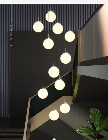Frosted Modern Bubble Ball Pendant Foyer Chandelier